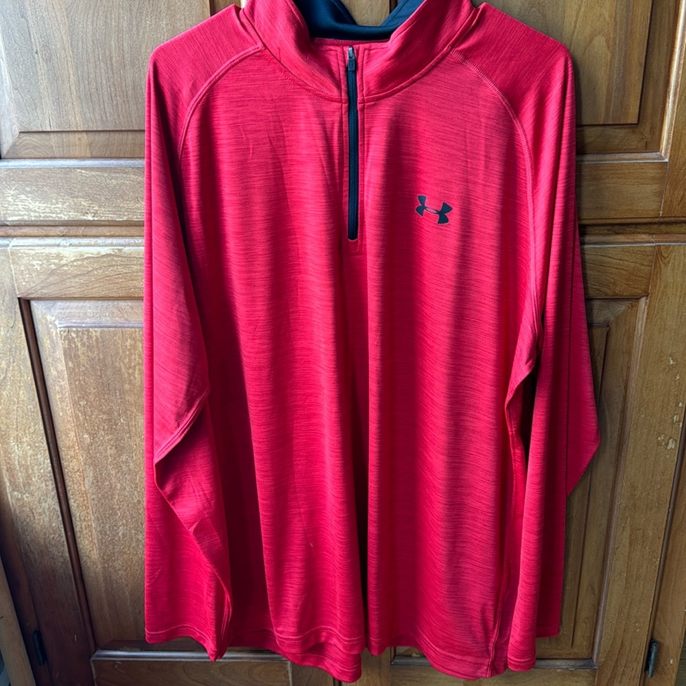 Under Armour Quarter Zip Golf Pullover XXL Red